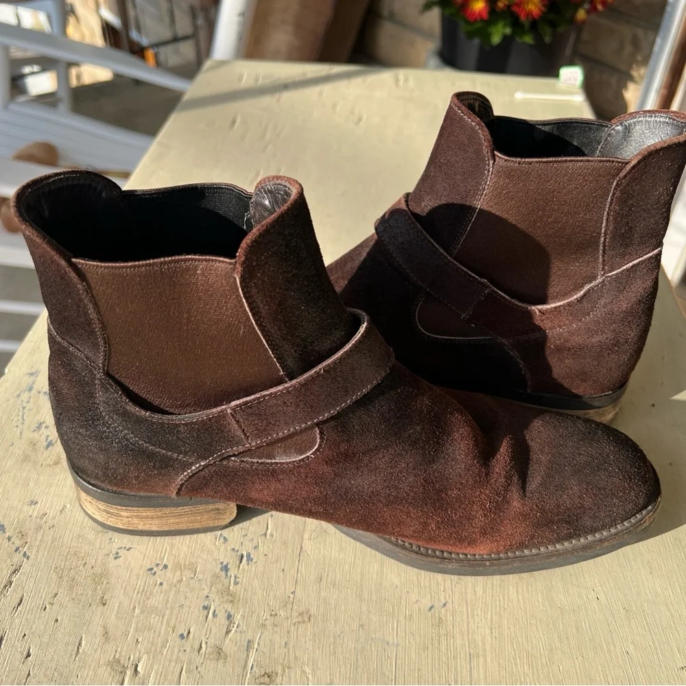 Mario Fagni Men’s 8.5M Brown Suede Jodhpur Boots – Made in Italy, Leather